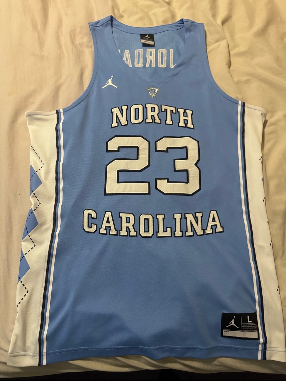 Jordan Carolina Light Blue #23 Basketball Jersey